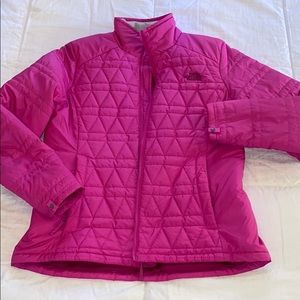 North Face puffer jacket hot pink and warm